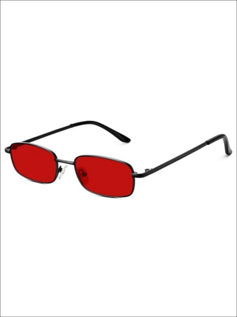 Retro Y2K Narrow Skinny Rectangle Sunglasses UV400 Metal Frame